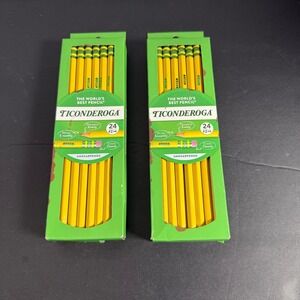 Ticonderoga #2 HB Wood-Cased Pencils Unsharpened Yellow 24 Count 2 Pack X13924